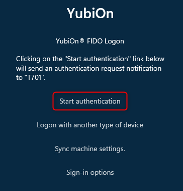 Start authentication
