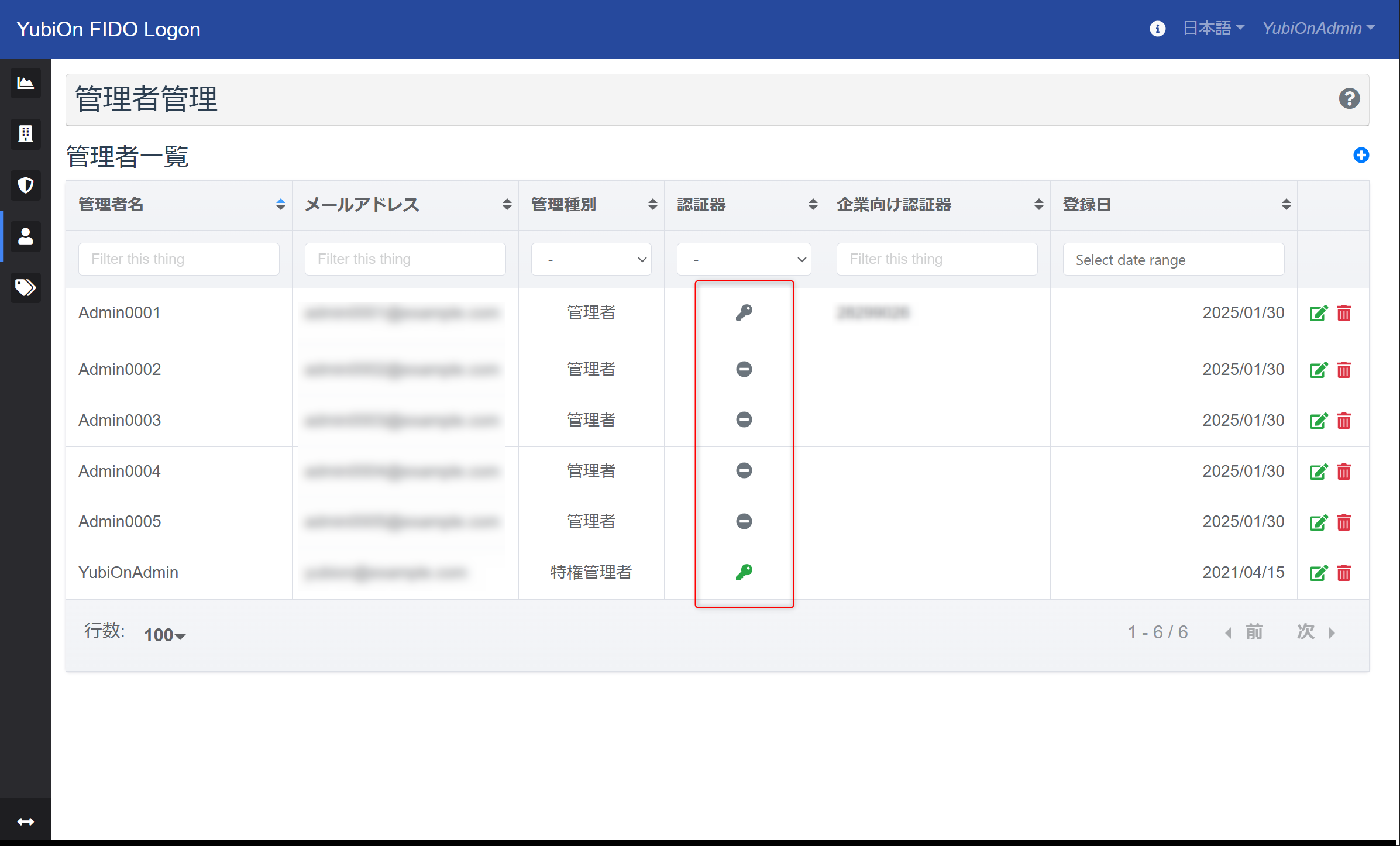 管理者管理画面