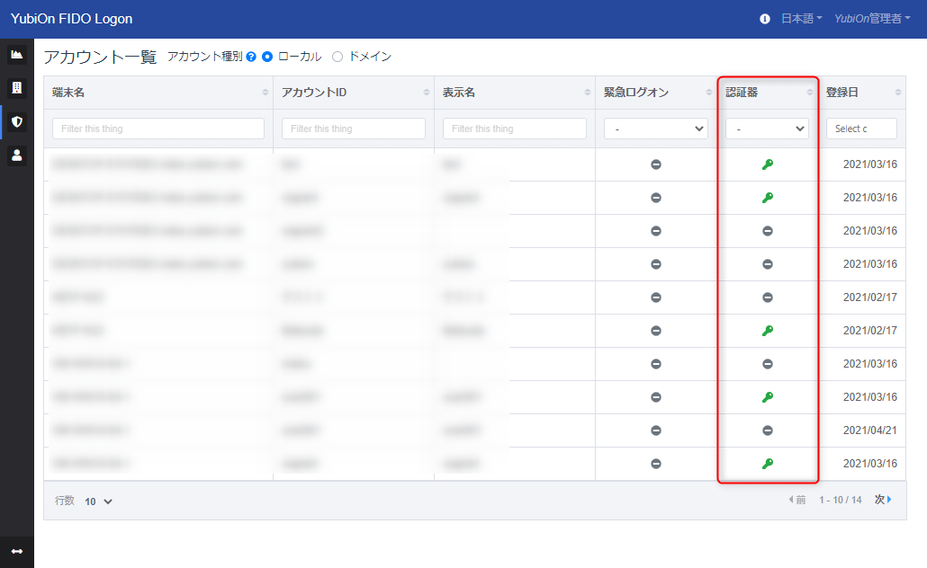 アカウント