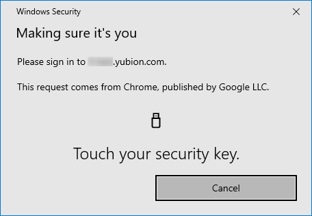 Login screen