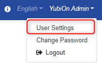 User settings