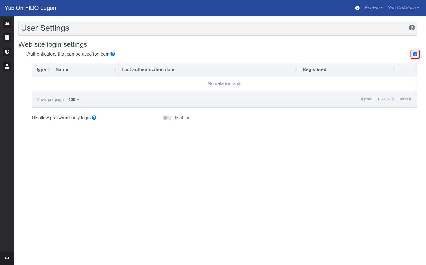 User settings